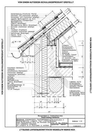 Traufanschluss Steildach CAD-Zeichnung Student